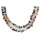 Certified Authentic 2 Strand Navajo .925 Sterling Silver Natural Turquoise Multicolor Stones Native American Necklace 15501-34