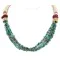 3 Strand Navajo .925 Sterling Silver Natural Turquoise Coral Native American Necklace 750134-0