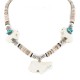 Certified Authentic Horse Navajo .925 Sterling Silver Natural Turquoise Alabaster Graduated Melon Shell Native American Necklace 750133