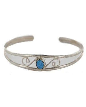 Handmade Navajo .925 Sterling Silver Natural Lapis Baby Native American Bracelet 12873 Handmade Navajo .925 Sterling Silver Natural Lapis Baby Native American Bracelet 12873