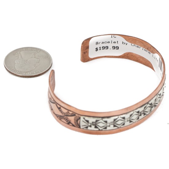 Handmade Sun Certified Authentic Navajo Pure .925 Sterling Silver Copper Native American Bracelet 12809-6