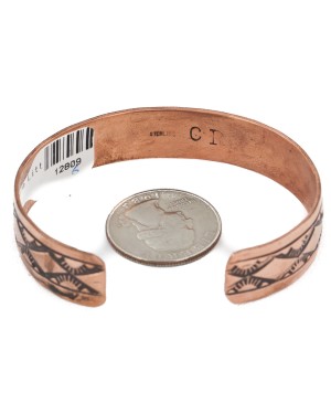 Handmade Sun Certified Authentic Navajo Pure .925 Sterling Silver Copper Native American Bracelet 12809-6
