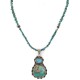 .925 Sterling Silver Handmade Certified Authentic Navajo Turquoise Jasper Native American Necklace  24116-102248
