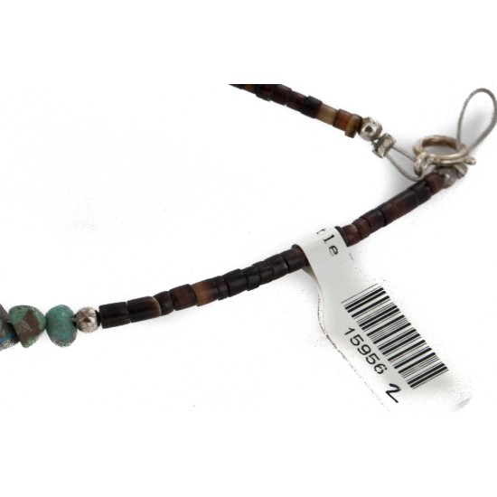 .925 Sterling Silver Handmade Certified Authentic Navajo White Buffalo Native American Necklace 15015-15956-2