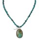 .925 Sterling Silver Handmade Certified Authentic Navajo Natural Turquoise Native American Necklace 15074-15965