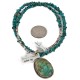 .925 Sterling Silver Handmade Certified Authentic Navajo Natural Turquoise Native American Necklace 15074-15965