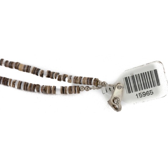 .925 Sterling Silver Handmade Certified Authentic Navajo Natural Turquoise Native American Necklace 15074-15965
