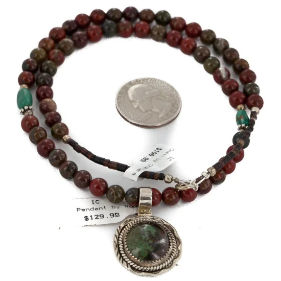 .925 Sterling Silver Handmade Navajo Natural Turquoise Agate Native American Necklace 12580-16028-13 .925 Sterling Silver Handmade Navajo Natural Turquoise Agate Native American Necklace 12580-16028-13