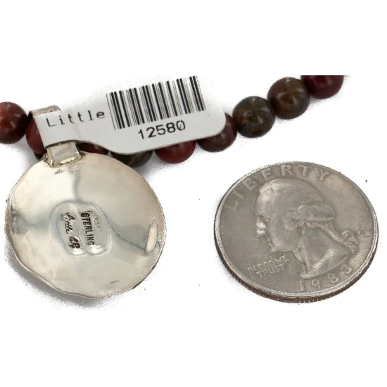 .925 Sterling Silver Handmade Navajo Natural Turquoise Agate Native American Necklace 12580-16028-13 .925 Sterling Silver Handmade Navajo Natural Turquoise Agate Native American Necklace 12580-16028-13