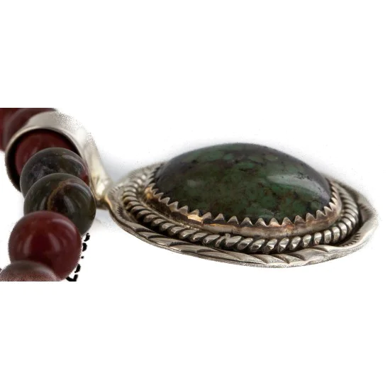 .925 Sterling Silver Handmade Navajo Natural Turquoise Agate Native American Necklace 12580-16028-13 .925 Sterling Silver Handmade Navajo Natural Turquoise Agate Native American Necklace 12580-16028-13