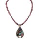 .925 Sterling Silver Handmade Certified Authentic Navajo Natural Turquoise Multicolor Stones Native American Necklace 16048-16047-4