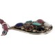 .925 Sterling Silver Handmade Certified Authentic Navajo Natural Turquoise Multicolor Stones Native American Necklace 16048-16047-4