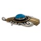 12kt Gold Filled .925 Sterling Silver Handmade Certified Authentic Navajo Natural Turquoise Native American Pendant 24404
