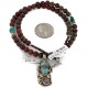.925 Sterling Silver Handmade Certified Authentic Navajo Robert Littel Natural Turquoise Agate Native American Necklace 15939-2-16028-12