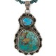.925 Sterling Silver Handmade Certified Authentic Navajo Turquoise Jasper Native American Necklace  24116-102248