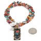 Certified Authentic 12kt Gold Filled and .925 Sterling Silver Handmade Natural Turquoise Multicolor Stones Native American Necklace 24335-3-15744