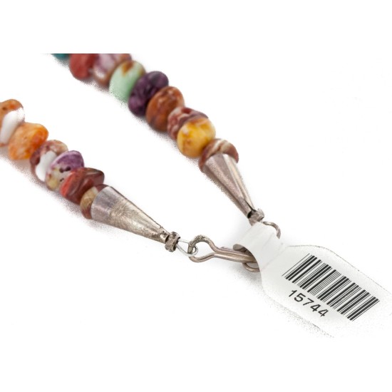 Certified Authentic 12kt Gold Filled and .925 Sterling Silver Handmade Natural Turquoise Multicolor Stones Native American Necklace 24335-3-15744