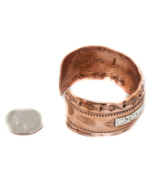 Handmade Bear Certified Authentic Navajo Pure .925 Sterling Silver and Copper Native American Bracelet 12843-5