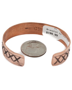 Handmade Certified Authentic Navajo .925 Sterling Silver and Pure Copper Native American Bracelet 12809-7