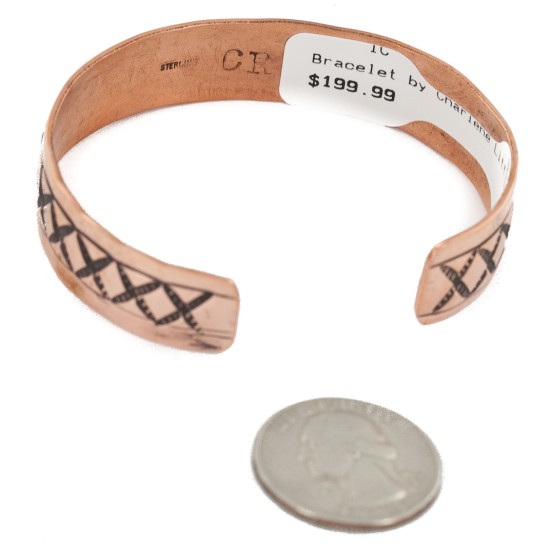 Handmade Certified Authentic Navajo .925 Sterling Silver and Pure Copper Native American Bracelet 12809-7