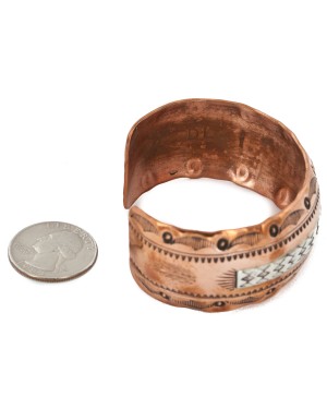 Handmade Certified Authentic Navajo Pure .925 Sterling Silver and Copper Native American Bracelet 12843-3