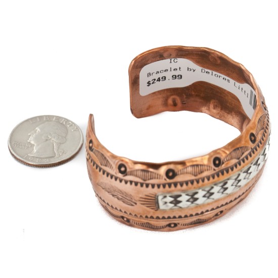 Handmade Certified Authentic Navajo Pure .925 Sterling Silver and Copper Native American Bracelet 12843-3