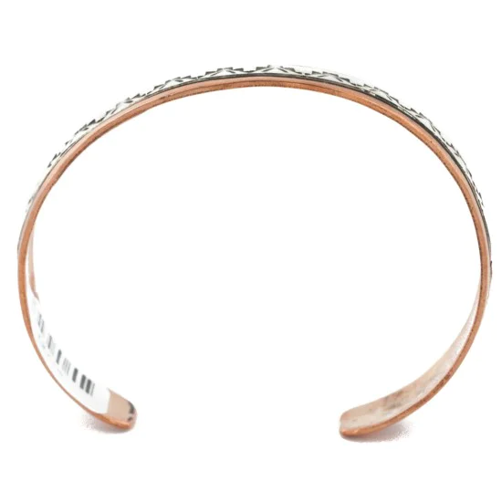 Handmade Navajo Pure .925 Sterling Silver and Copper Bracelet NB151108040241