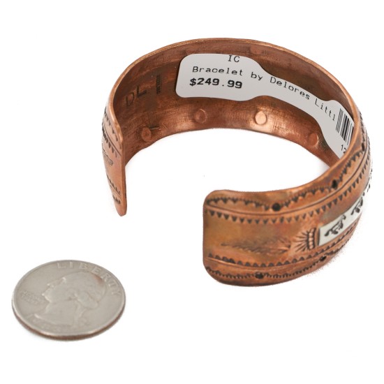 Handmade Horse Certified Authentic Navajo Pure .925 Sterling Silver and Copper Native American Bracelet 12843-2