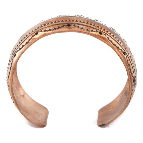 Handmade Horse Certified Authentic Navajo Pure .925 Sterling Silver and Copper Native American Bracelet 12843-2