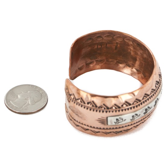 Horse Handmade Certified Authentic Navajo Pure .925 Sterling Silver and Copper Native American Bracelet 12843-8