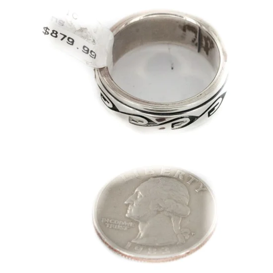 925 Sterling Silver Handmade Hopi Native American Spinning Ring 16565 925 Sterling Silver Handmade Hopi Native American Spinning Ring 16565