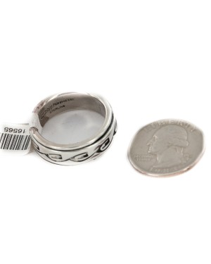 925 Sterling Silver Handmade Certified Authentic Hopi Native American Spinning Ring  16565