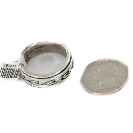 925 Sterling Silver Handmade Hopi Native American Spinning Ring 16565 925 Sterling Silver Handmade Hopi Native American Spinning Ring 16565