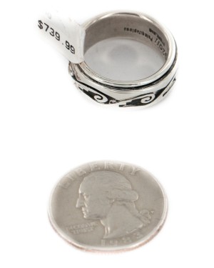 925 Sterling Silver Handmade Certified Authentic Hopi Native American Spinning Ring  16566
