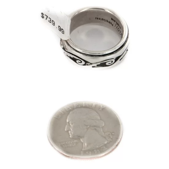 925 Sterling Silver Handmade Hopi Native American Spinning Ring 16566 925 Sterling Silver Handmade Hopi Native American Spinning Ring 16566