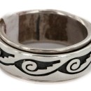 925 Sterling Silver Handmade Hopi Native American Spinning Ring 15672