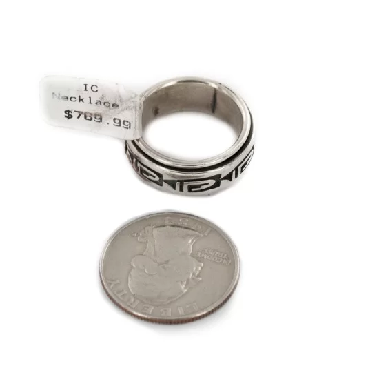 925 Sterling Silver Handmade Hopi Native American Spinning Ring 15672 925 Sterling Silver Handmade Hopi Native American Spinning Ring 15672