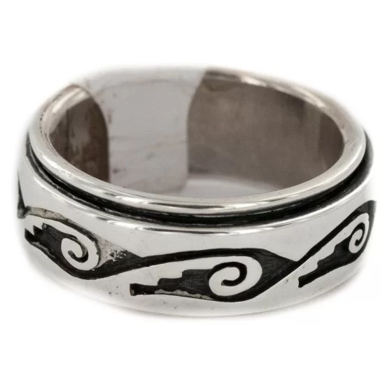 925 Sterling Silver Handmade Hopi Native American Spinning Ring 16566 925 Sterling Silver Handmade Hopi Native American Spinning Ring 16566