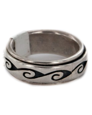 925 Sterling Silver Handmade Certified Authentic Hopi Spinning Native American Ring  16572