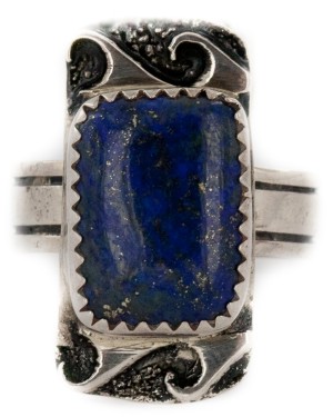 925 Sterling Silver Handmade Certified Authentic Navajo Natural Lapis Native American Ring 12645 925 Sterling Silver Handmade Certified Authentic Navajo Natural Lapis Native American Ring 12645