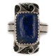 925 Sterling Silver Handmade Certified Authentic Navajo Natural Lapis Native American Ring  12645