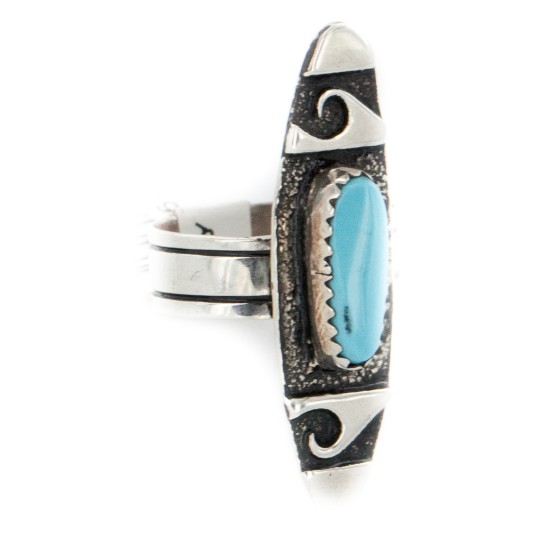 925 Sterling Silver Handmade Certified Authentic Navajo Natural Turquoise Native American Ring 12646-00 925 Sterling Silver Handmade Certified Authentic Navajo Natural Turquoise Native American Ring 12646-00