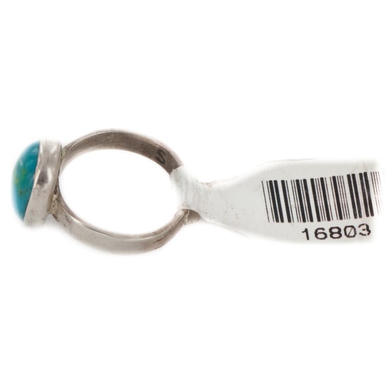 925 Sterling Silver Handmade Certified Authentic Navajo Natural Turquoise Native American Ring  16803-00