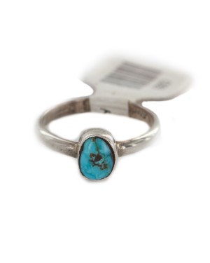Certified Authentic 925 Sterling Silver Handmade Navajo Natural Turquoise Native American Ring  16803-000