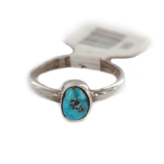 Certified Authentic 925 Sterling Silver Handmade Navajo Natural Turquoise Native American Ring 16803-000 Certified Authentic 925 Sterling Silver Handmade Navajo Natural Turquoise Native American Ring 16803-000