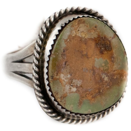 Handmade Certified Authentic Signed by M Navajo .925 Sterling Silver Natural Turquoise Native American Ring  16459