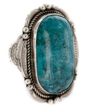 Handmade Certified Authentic Navajo .925 Sterling Silver Natural Turquoise Native American Ring  16507