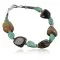 Navajo .925 Sterling Silver Natural Turquoise and Tigers Eye Native American Bracelet 370959204169