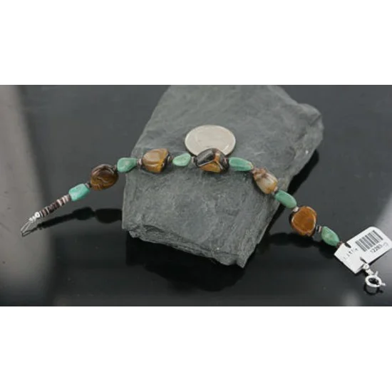 Navajo .925 Sterling Silver Natural Turquoise Tigers Eye Native American Bracelet 390723333423 Navajo .925 Sterling Silver Natural Turquoise Tigers Eye Native American Bracelet 390723333423