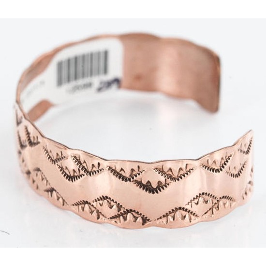Handmade Certified Authentic Navajo Handstamped Real Handmade Copper Native American Bracelet 390795428771